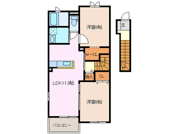 中川原駅 徒歩12分 2階の物件間取画像